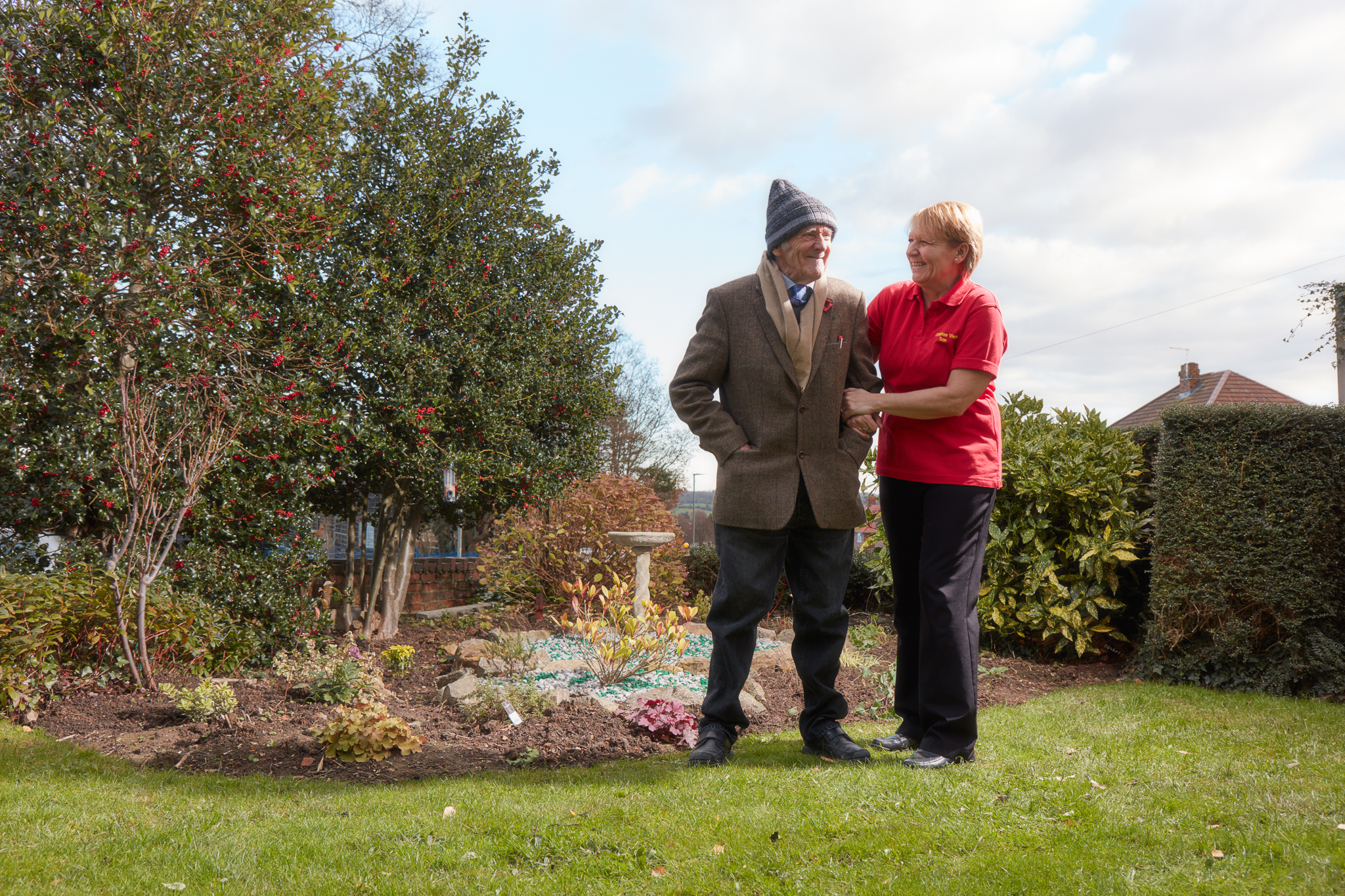 Happy staff resident interactions